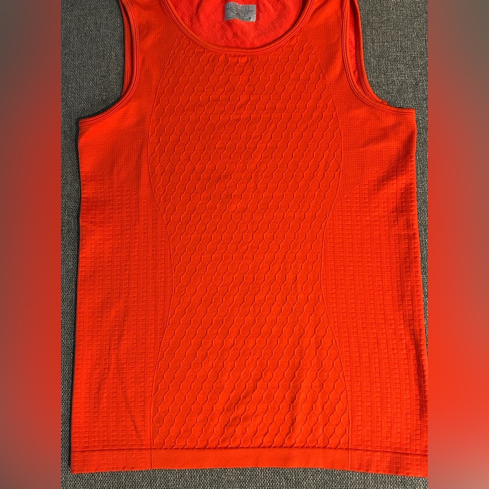 Athleta Women's Sleeveless Textured Yoga Stretchy Top Orange Women’s Size M - Picture 7 of 14